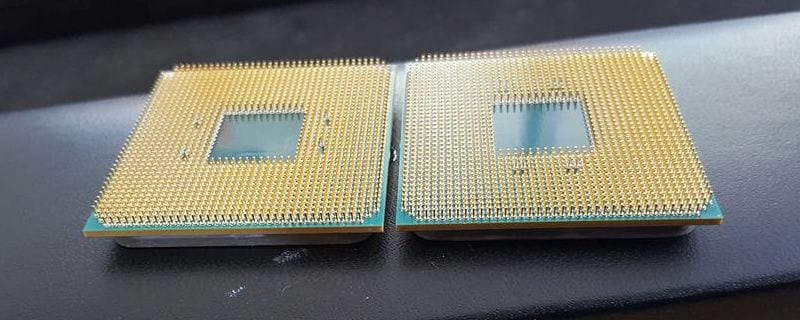 Vista de dos CPUs para la plataforma AM4 de AMD.