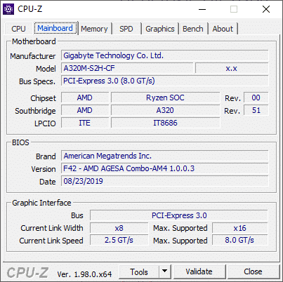 Caputra de CPU-Z