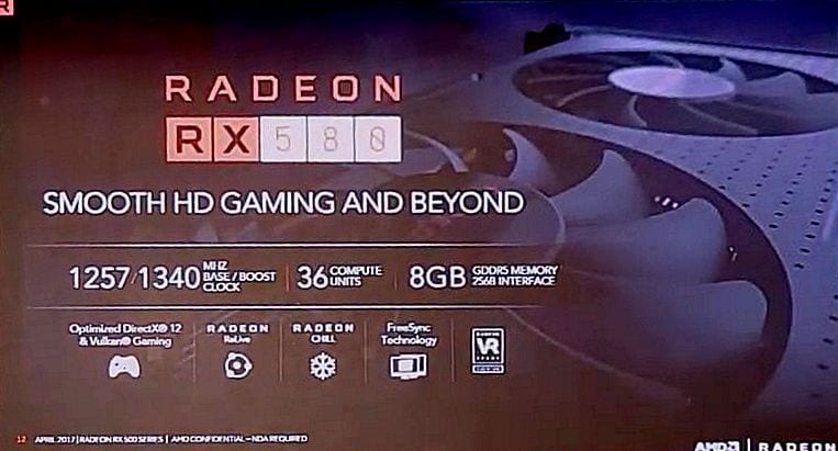 AMD Radeon RX 580 specs
