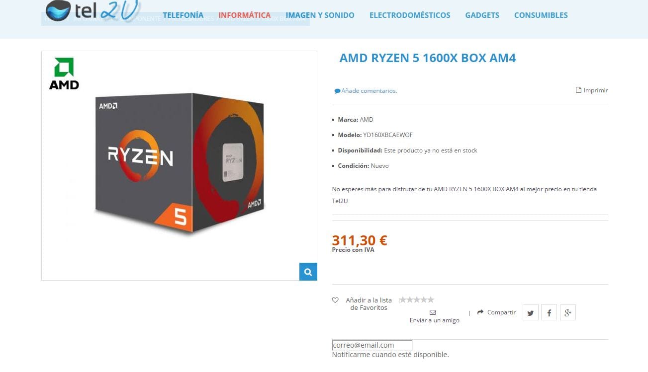 AMD Ryzen 5 1600X BOX AM4