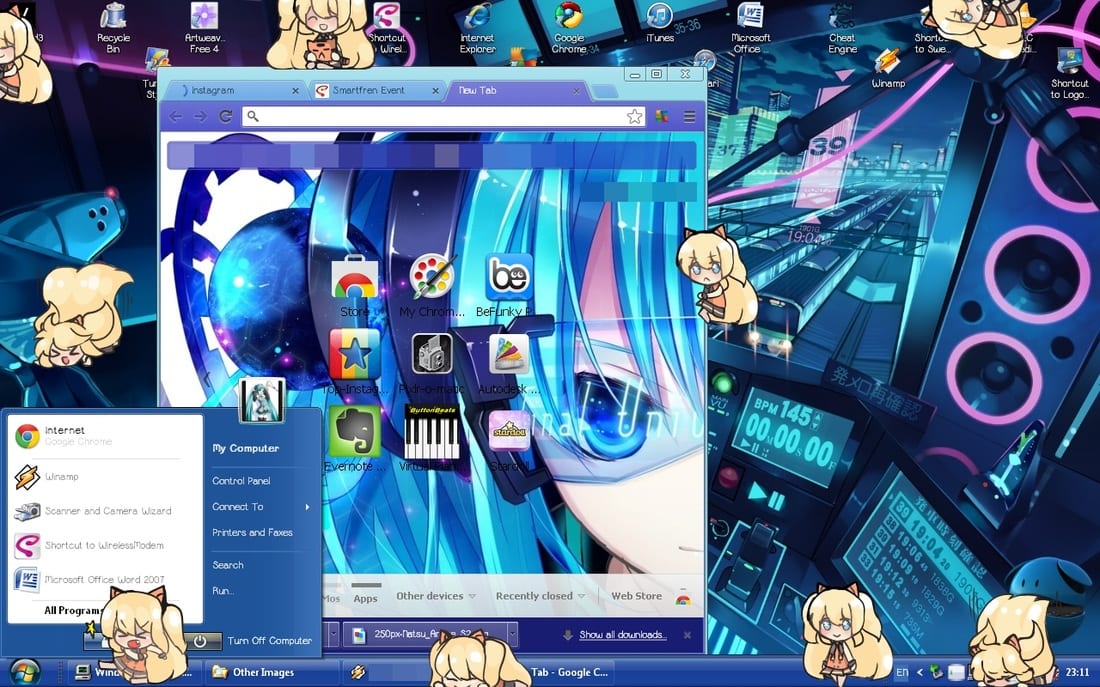Shimeji de SeeU en Windows Vista